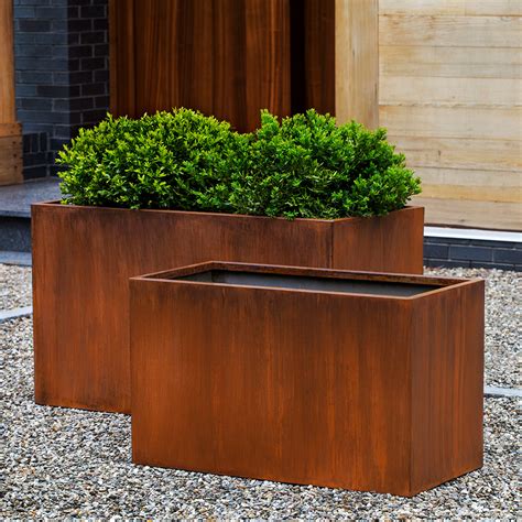 metal planter boxes|rustic metal planter boxes.